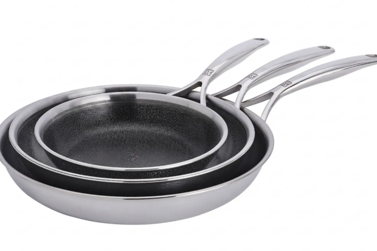 Set de 3 poêles Zwilling Peak Ceraforce® HyCoat en acier inoxydable et revêtement céramique 20, 24 et 26cm