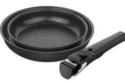 Set de 2 poêles Zwilling Unlock Ceraforme® Titanium en aluminium 24 et 28cm + 1 poignée amovible