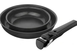 Set de 2 poêles Zwilling Unlock Ceraforme® Titanium en aluminium 20 et 28cm + 1 poignée amovible