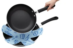 Set de 3 protections KitchenCraft pour poêles antiadhérentes en polyester bleu