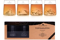 Set de 4 shooters Alaskan Maker Topographic en verre cristallin Swiss Edition