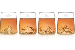 Set de 4 shooters Alaskan Maker Topographic en verre cristallin Swiss Edition