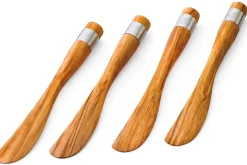 Set de 4 tartineurs Bérard Acero fait main en olivier 17cm