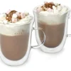 Set de 2 tasses à chocolat chaud La Cafetière en verre borosilicate double paroi 350ml