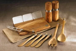 Set de 3 ustensiles à fromage Bérard fait main en bois d'olivier