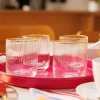 Set de 4 verres Mikasa Sorrento en cristal motif côtelé 400ml