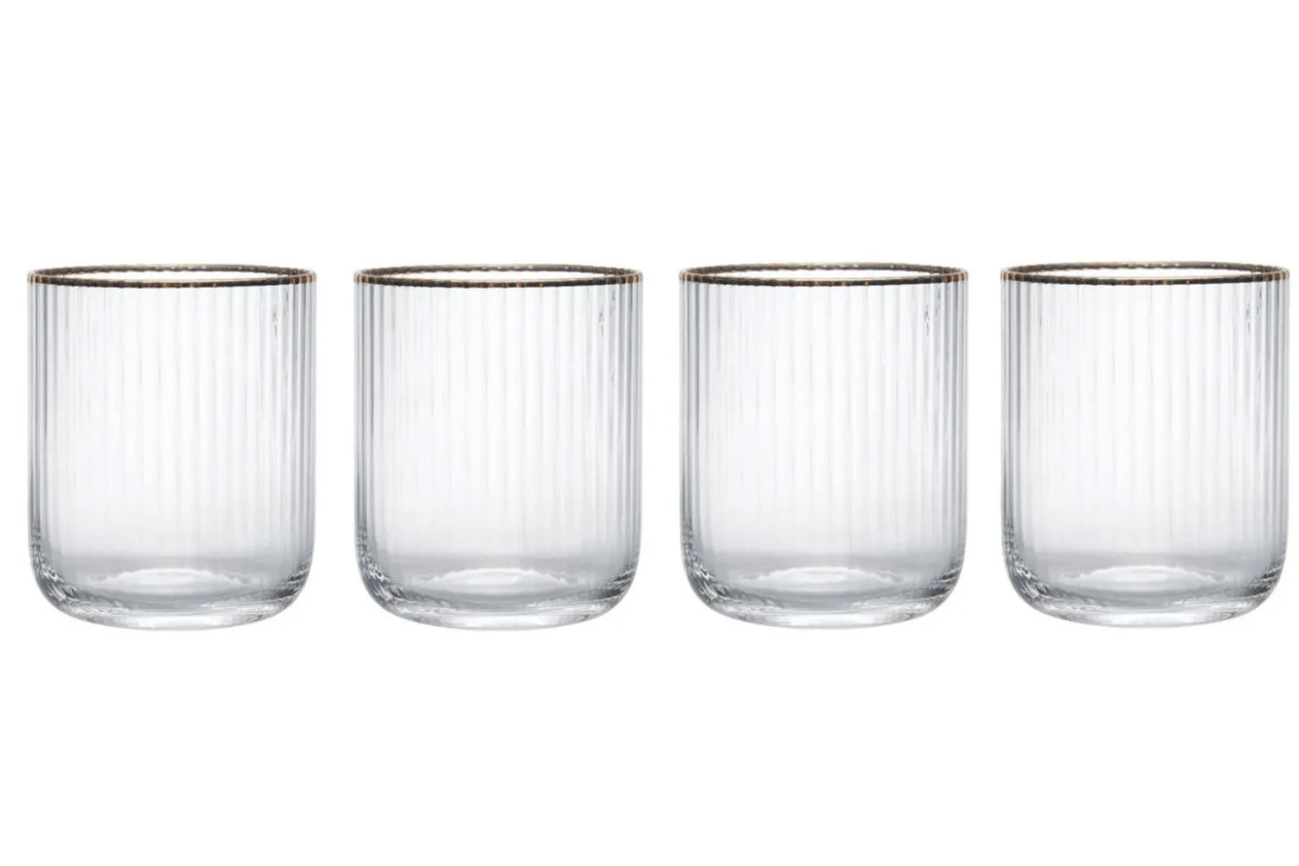 Set de 4 verres Mikasa Sorrento en cristal motif côtelé 400ml
