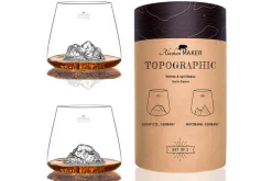 Set de 2 verres à spiritueux Alaskan Maker Topographic Zugspitze & Watzmann en verre cristallin