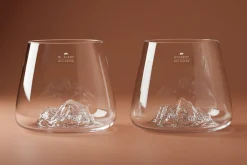 Set de 2 verres à spiritueux Alaskan Maker Topographic Everest & Mont Blanc en verre cristallin