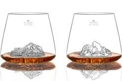 Set de 2 verres à spiritueux Alaskan Maker Topographic Everest & Mont Blanc en verre cristallin