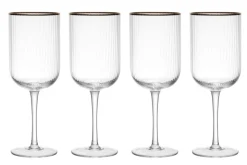 Set de 4 verres à vin blanc Mikasa Sorrento en cristal motif nervuré 400ml