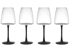 Set de 4 verres à vin blanc Mikasa Palermo en cristal transparent et noir 400ml