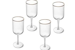Set de 4 verres à vin rouge Mikasa Sorrento en cristal transparent motif nervuré 450ml