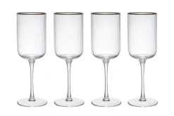 Set de 4 verres à vin rouge Mikasa Sorrento en cristal transparent motif nervuré 450ml