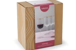 Set de 4 verres à vin rouge Mikasa Sorrento en cristal transparent motif nervuré 450ml
