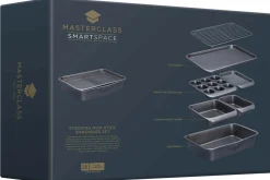 Set empilable 7 moules pâtisserie et plaques MasterClass Smartspace antiadhésifs