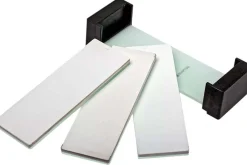 Set 3 pierres à aiguiser japonaises Shapton Glass Stone 50408 grains 500, 2000 et 16000 + support