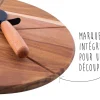 Set spécial pizza Point Virgule avec roulette à pizza et planche à servir en acacia