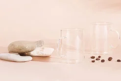 Set 2 tasses à café Cristel en verre borosilicate