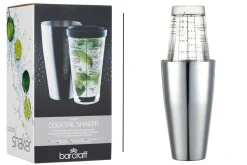 Shaker Boston à cocktail BarCraft en acier inox et verre gradué 400ml