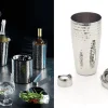 Shaker Cobbler à cocktail Barcraft en acier inoxydable martelé 700ml