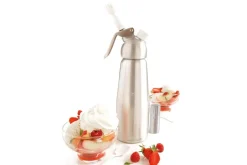 Siphon Mastrad en aluminium pour préparations chaudes et froides 0,5L + étui
