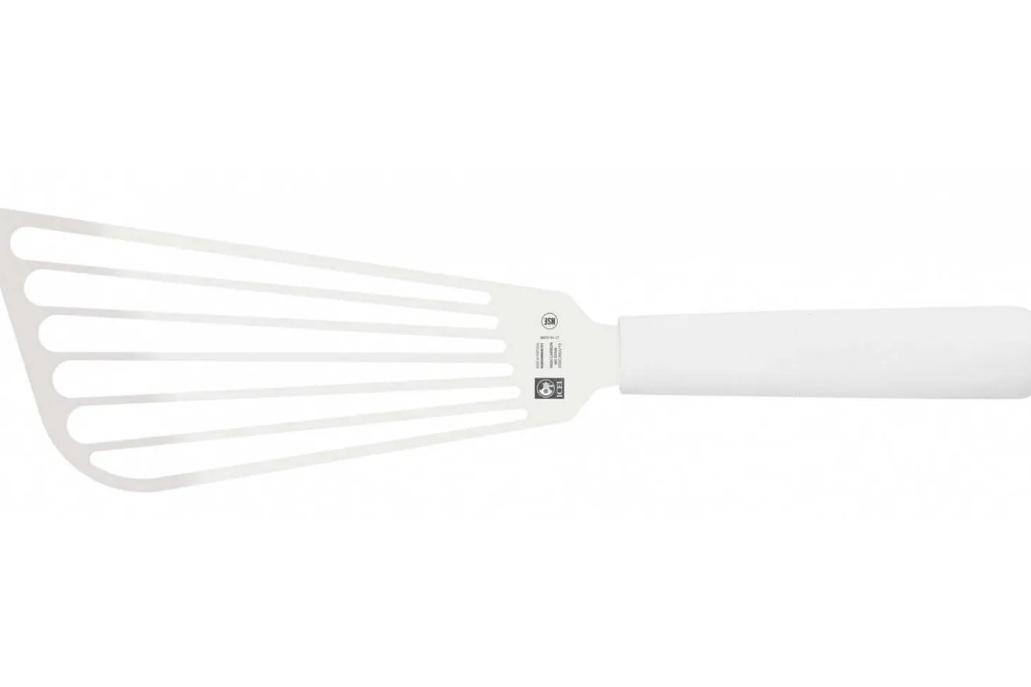 Spatule ajourée Icel 17cm inox manche blanc