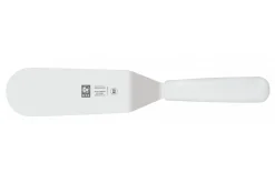 Spatule coudée professionnelle Icel lame 12cm à bout arrondi manche blanc