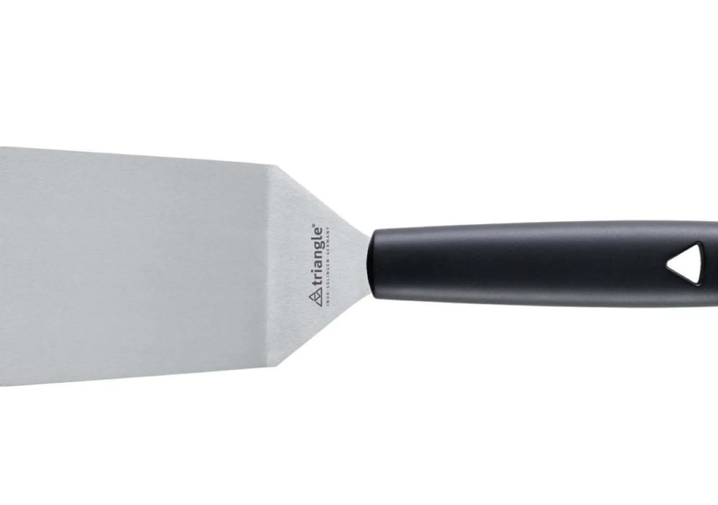 Spatule professionnelle Triangle large flexible en inox coudée 28,5cm x 9cm
