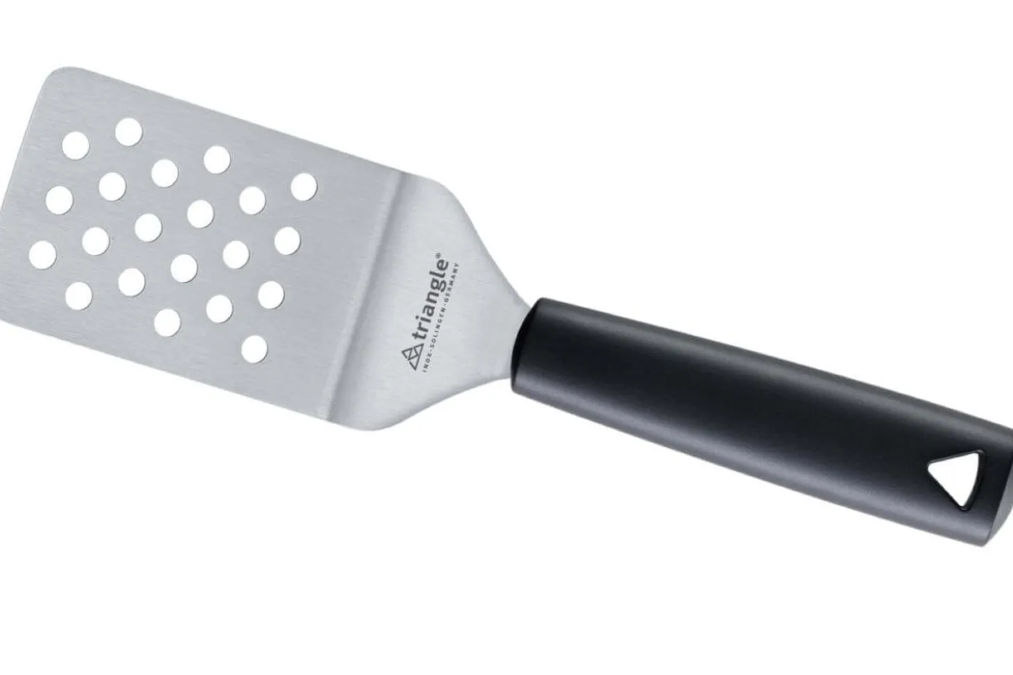 Spatule professionnelle Triangle flexible coudée perforée manche en green grip