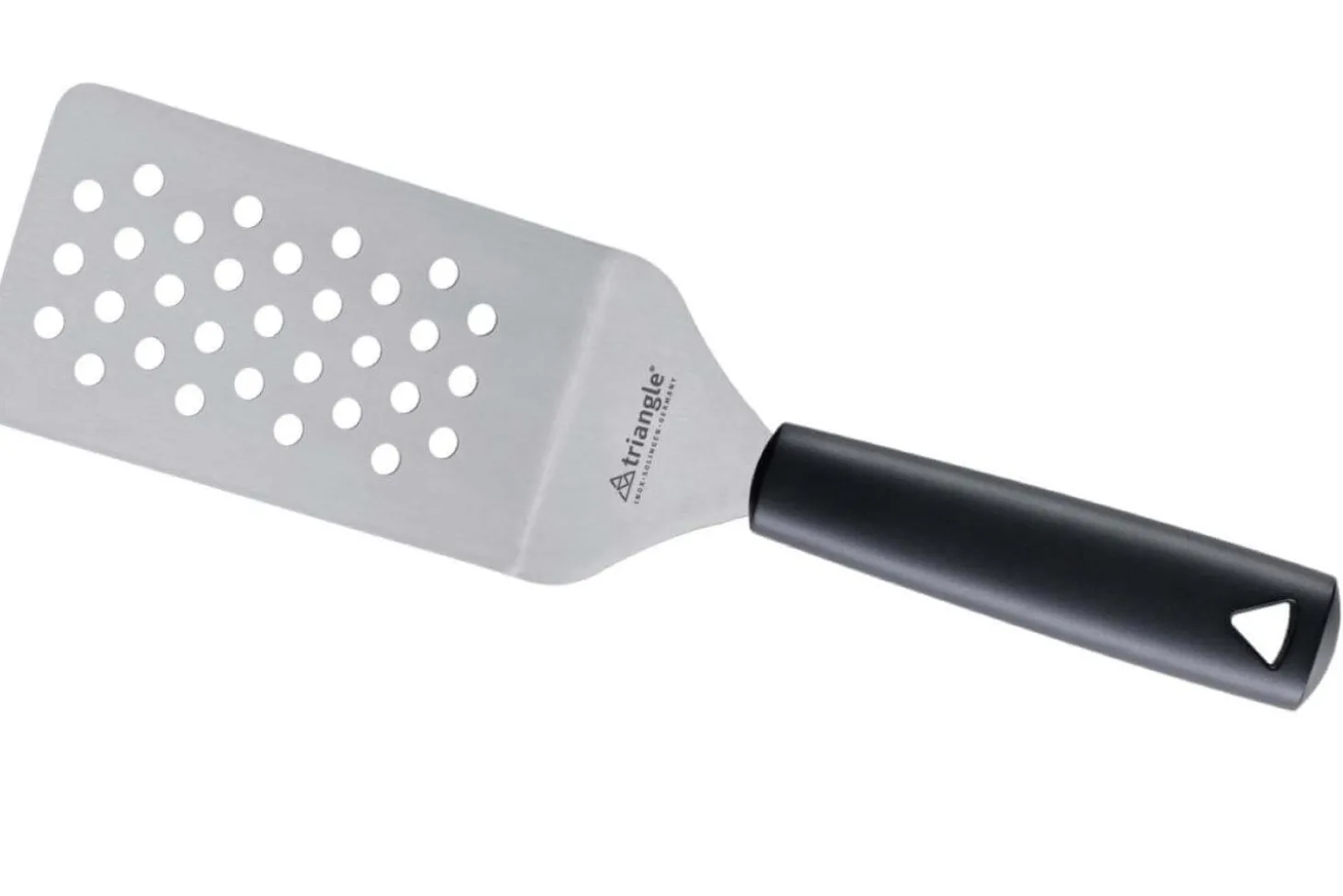 Spatule professionnelle Triangle flexible coudée perforée manche en green grip