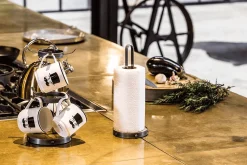 Support pour essuie-tout Kitchen Craft design industriel en métal et bois