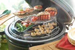 Tablettes latérales en bois d'acacia pour barbecue Big Green Egg Medium