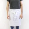 Tablier 1/2 chef professionnel 100% coton blanc 102 x 55cm