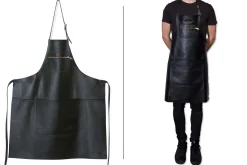Tablier de cuisine DutchDeluxes en cuir avec poche à zip