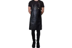 Tablier de cuisine DutchDeluxes en cuir avec poche à zip