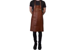 Tablier de cuisine DutchDeluxes en cuir avec poche à zip