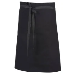 Tablier de cuisine mixte demi-chef Robur Phoenix noir 100% coton