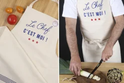 Tablier de cuisine Tissage de l'Ouest Joel fabriqué en France - Le Chef c'est moi
