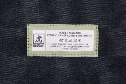 Tablier de cuisine Wusaki en toile noire charbon et cuir 83x67,5cm - Taille unique