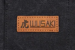 Tablier de cuisine Wusaki en toile noire charbon et cuir 83x67,5cm - Taille unique