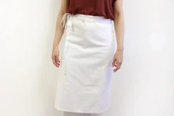 Tablier de cuisinier chef Deren 100% coton blanc