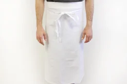 Tablier de cuisinier chef Deren 100% coton blanc