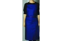 Tablier valet bleu Matfer avec bavette sans poche