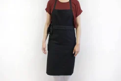 Tablier valet professionnel 100% coton noir 100 x 100cm