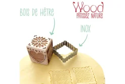 Tampon pour biscuits Scrapcooking en bois avec découpoir inox