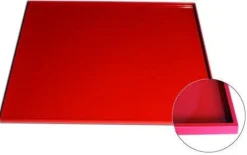 Tapis lisse de cuisson en silicone rouge 42x35cm bord épais