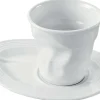 Tasse Revol Cappuccino Froissé 18cl en porcelaine blanche