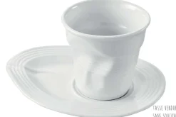 Tasse Revol Cappuccino Froissé 18cl en porcelaine blanche