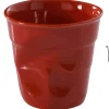 Tasse Revol Cappuccino Froissé 18cl en porcelaine piment